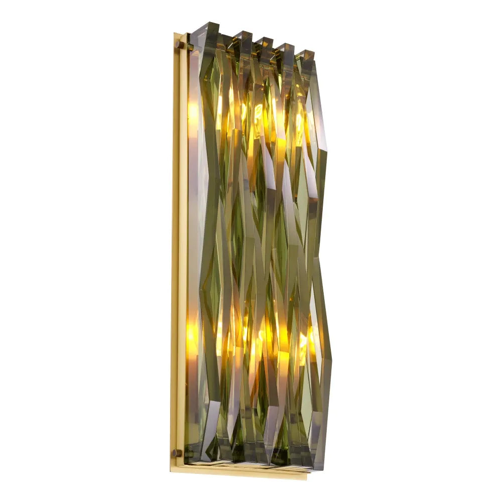 Aplica de perete din Metal Alama si Sticla Verde H50xL18cm Nuvola L Eichholtz