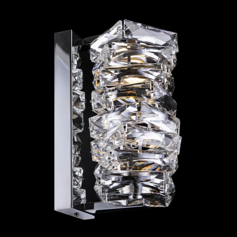 Aplica de perete Metal si Sticla Argintiu/Transparent L15xH24cm Coil