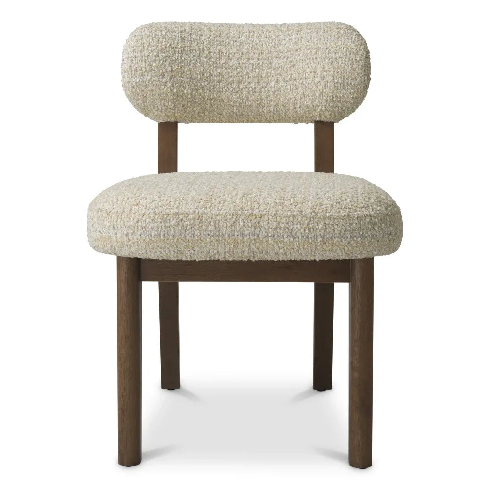 Scaun tapitat cu Chenille Bej L55.5xA63.5xH77.5cm Duveen Eichholtz