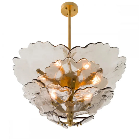 Candelabru din Otel inoxdabil Alama atichizata si Sticla Fumuriu H54xD83cm Florina Eichholtz