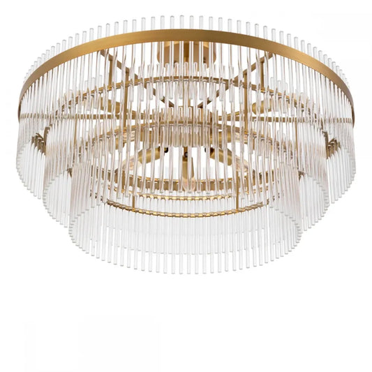 Plafoniera din Metal Alama si Sticla Transparent H38xD81cm East Eichholtz