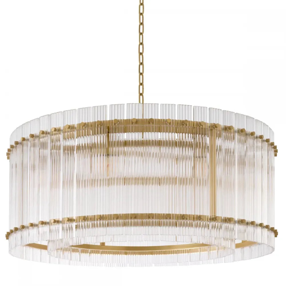 Candelabru din Metal Alama atichizata si Sticla Transparent H43xD94cm Ruby Single Eichholtz