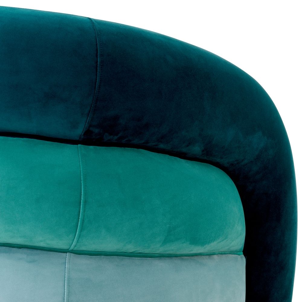 Fotoliu rotativ Novelle Eichholtz tapitat cu Catifea Turcoaz H66xL91xA80cm