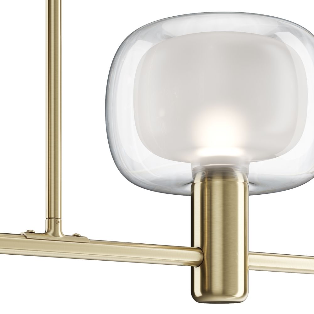 Lustra din Aluminiu si Sticla Auriu/Transparent cu 3 becuri E14 60W L104xH154cm Vision