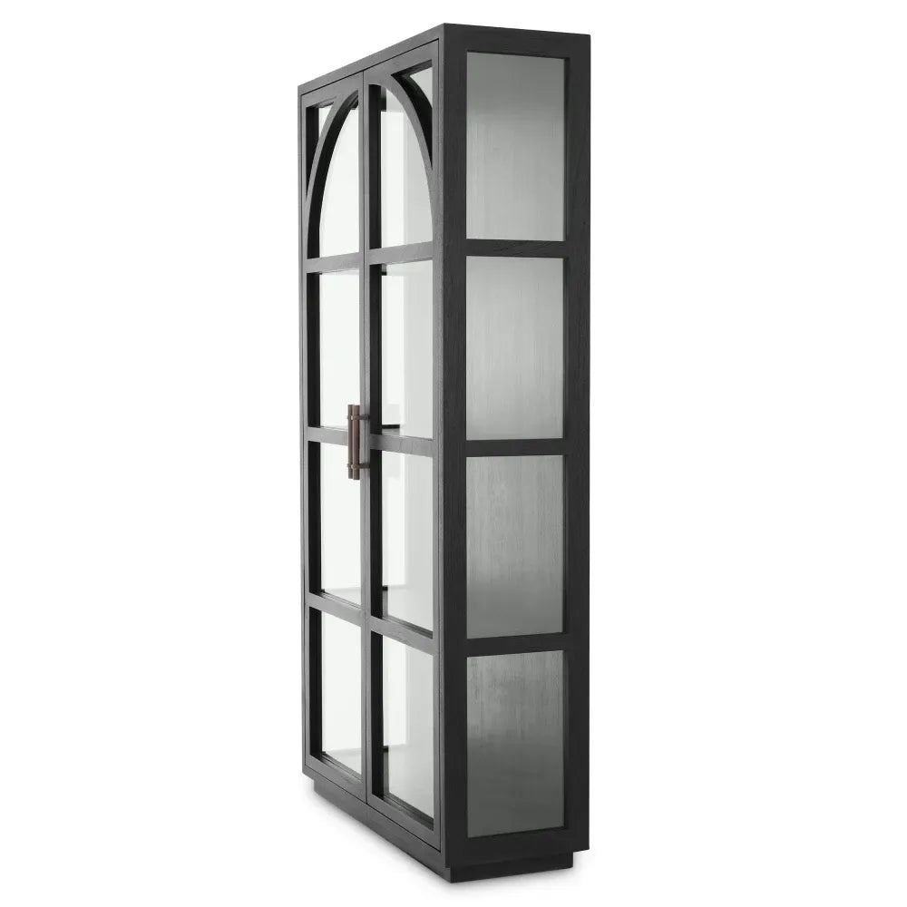VItrina din MDF/Funir de stejar Negru L118xH210cm San Bernardino Eichholtz