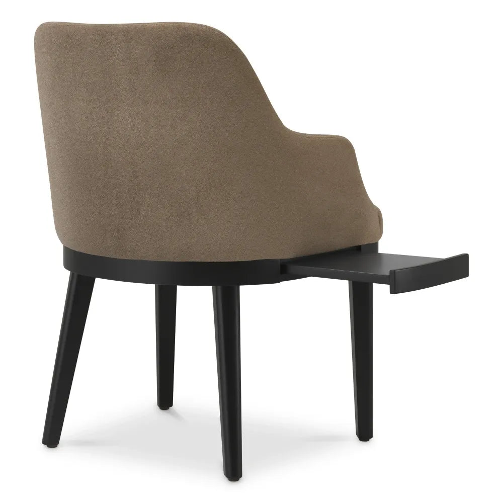 Scaun cu raft incorporat tapitat cu Stofa Maro L56xA62xH79cm Costa Eichholtz