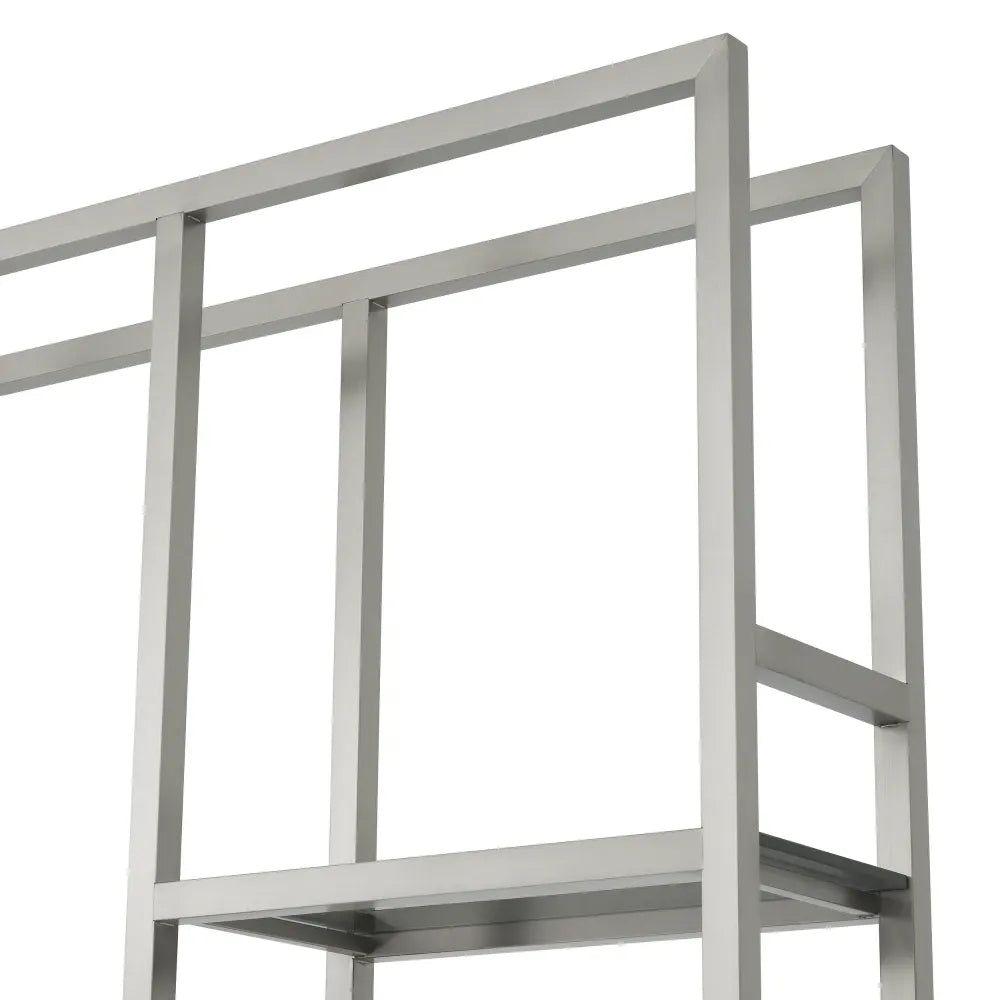Etajera din Sticla Fumuriu si Metal Argintiu L35xH240.5cm Corrado I Eichholtz