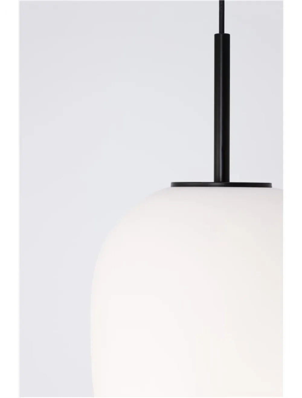 Pendul structura din Metal Negru si abajur din Sticla Alb H120xL27cm IP20 LATO