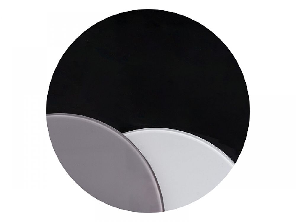 Set 3 masute de cafea rotunde din sticla securizata si Metal Gri/Negru D80/50/50xH40/45/50cm Artemis