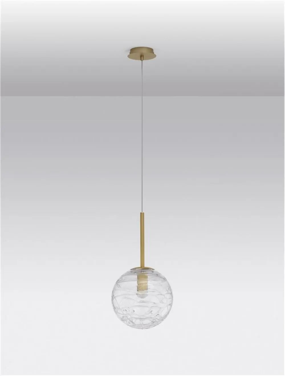 Pendul structura din Metal Auriu si abajur din Sticla Transparent H200xL25cm IP20 COEN