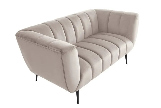 Canapea 2 locuri tapitat cu Catifea Bej L165cm Noblesse