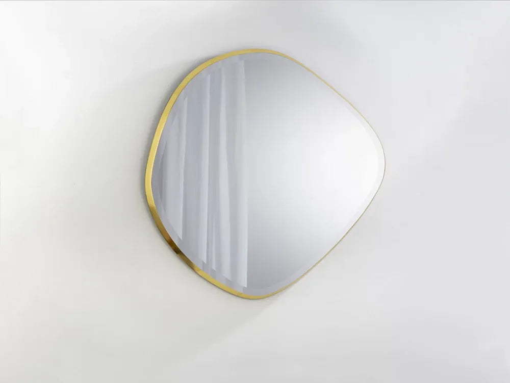 Oglinda Asimetrica cu rama din MDF Auriu H80xL80xA4cm Mimo