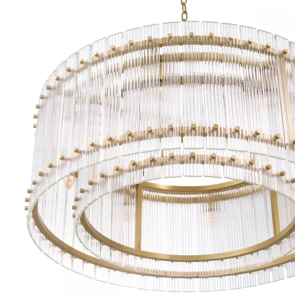Candelabru din Metal Alama atichizata si Sticla Transparent H43xD94cm Ruby Single Eichholtz