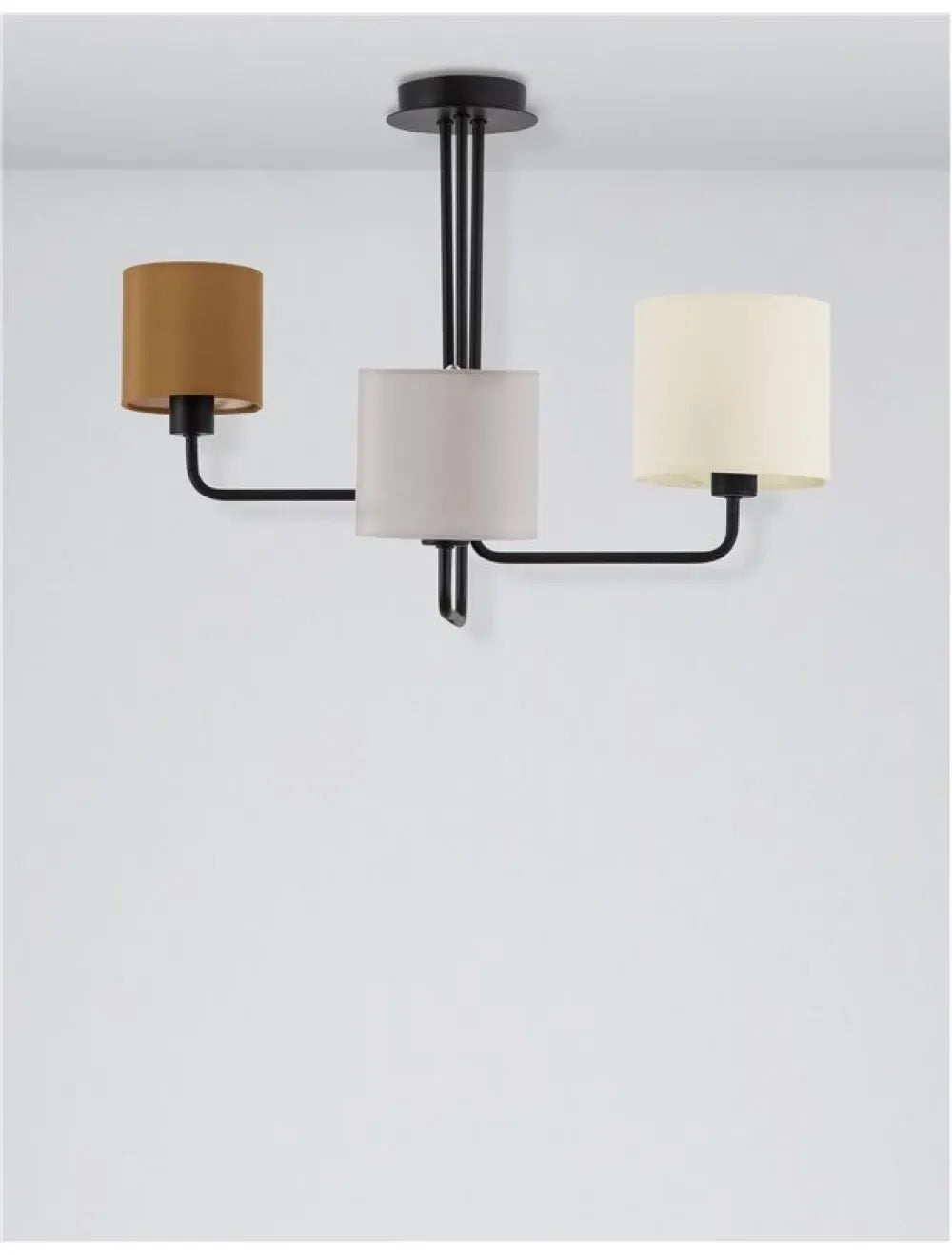 Pendul structura din Metal Negru si abajur din Textil Multicolor H43xL56.20cm IP20 BITONTO
