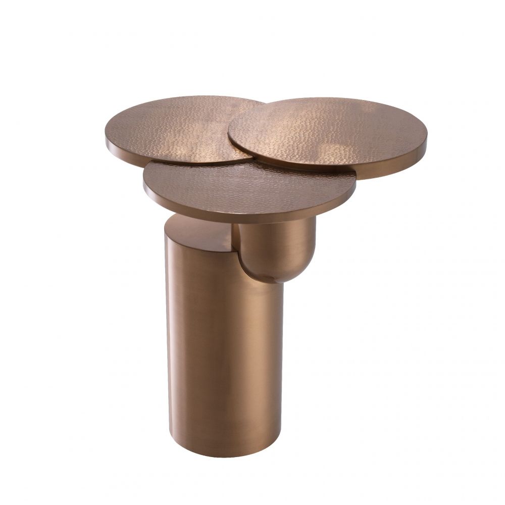 Masuta de colt rotunda din Metal Cupru D57xH61.5cm Armstrong