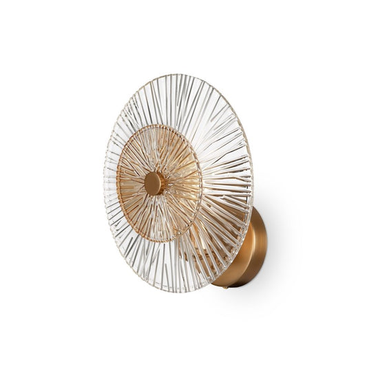 Aplica de perete Metal si Sticla Auriu/Transparent D28xH28cm Aster