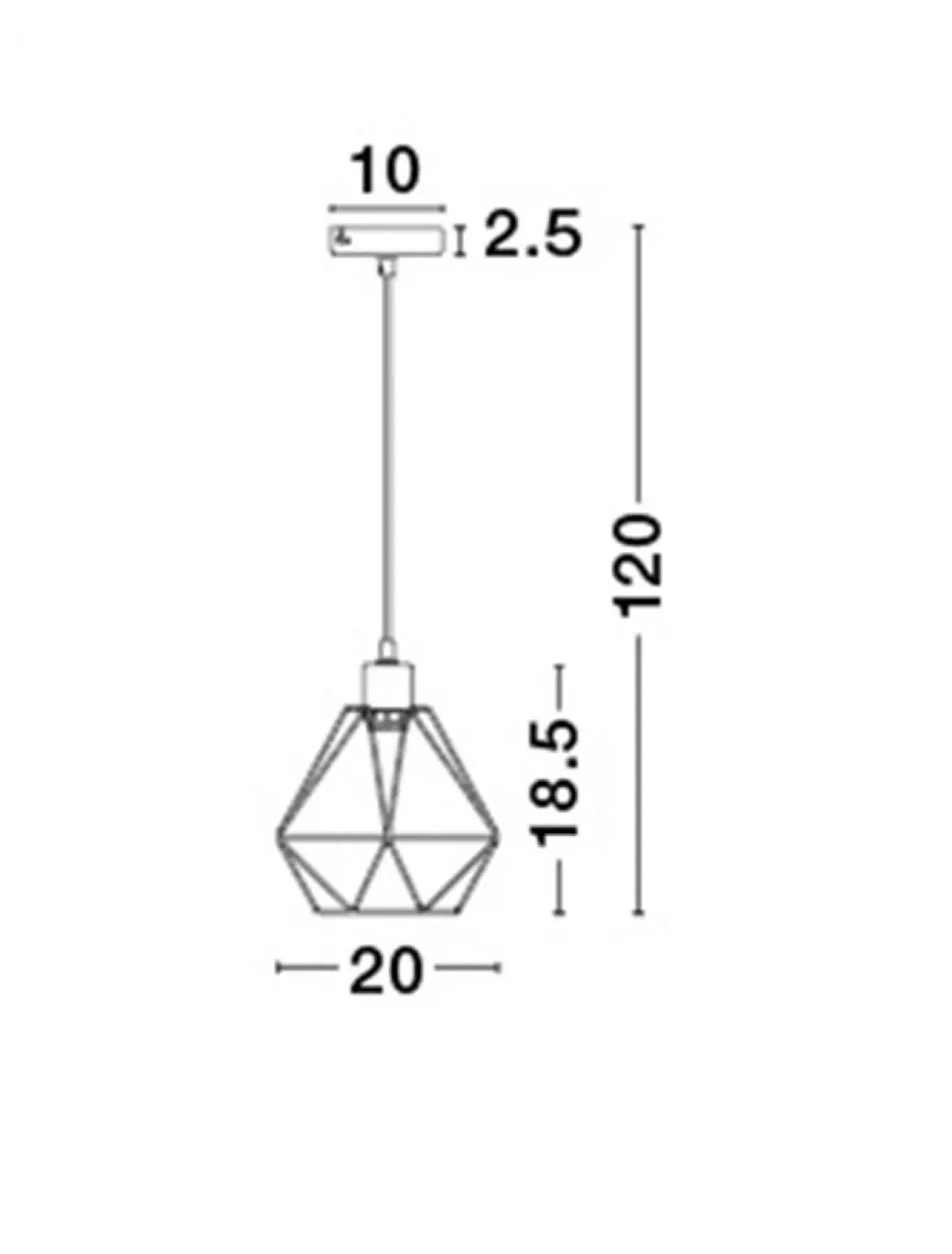 Pendul structura din Metal Negru si abajur din Metal Negru H120xL20cm IP20 PIETRA