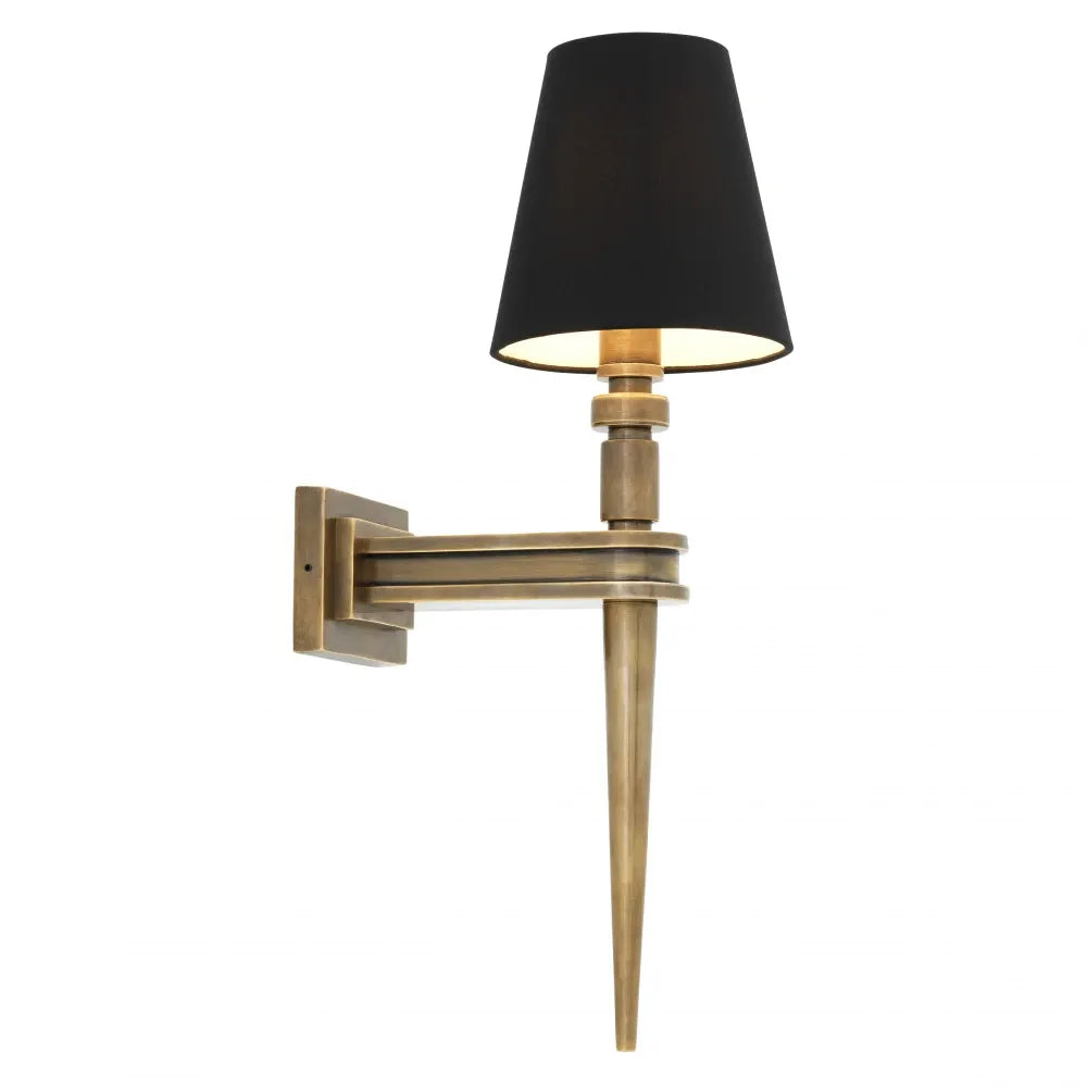 Aplica de perete din Metal Alama si Stofa Negru H50xL15cm Waterloo Single Eichholtz