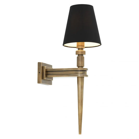 Aplica de perete din Metal Alama si Stofa Negru H50xL15cm Waterloo Single Eichholtz