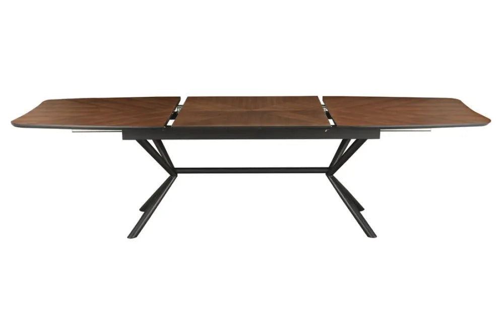 Masa extensibila din MDF/Funir de nuc Maro si Metal Negru L180-270xH76cm GRANDEZZA