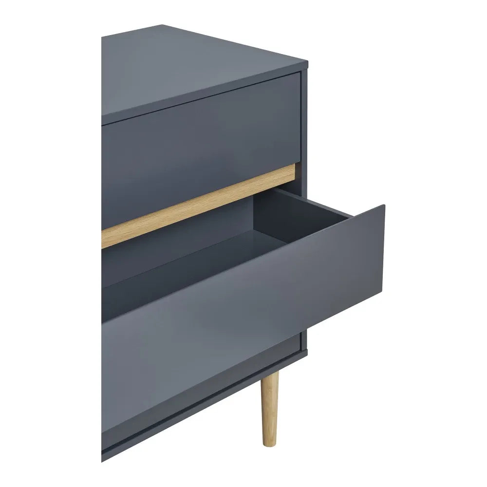 Comoda din MDF Gri si Lemn de pin Maro L80xH80cm Bisley