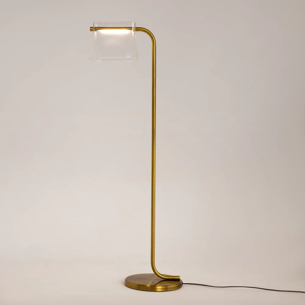 Lampa podea din Metal Alama si Sticla Transparent H126.5xL44.5cm Cabaret