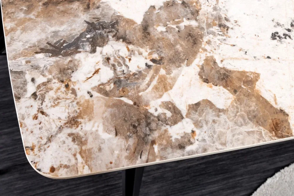 Masa din Ceramica Multicolor si Metal Negru L180xH90cm Milano