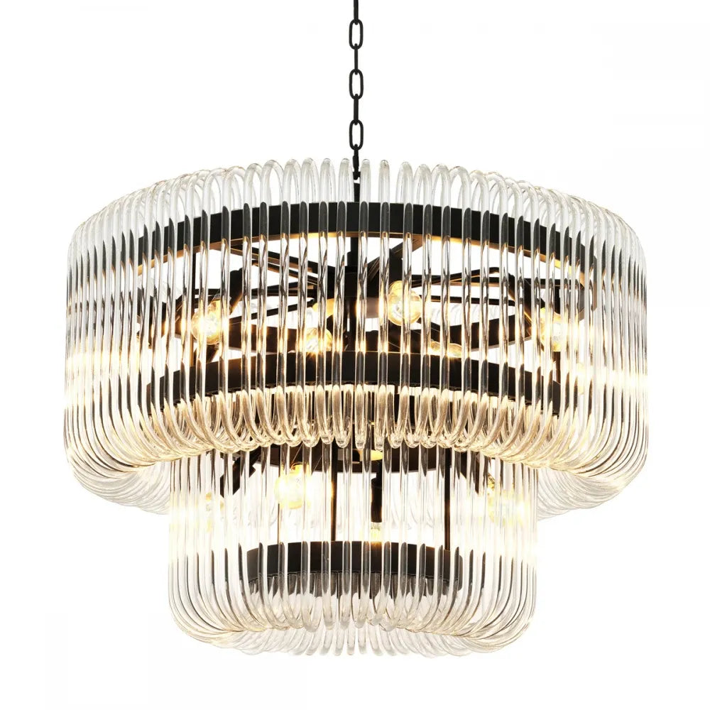 Candelabru din Metal Bronz si Sticla Transparent H70xD80cm Sutton House Eichholtz
