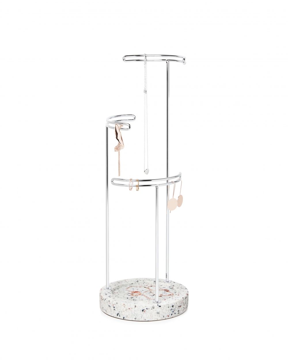 Suport bijuterii din Metal Alb D15xH42cm Tesora