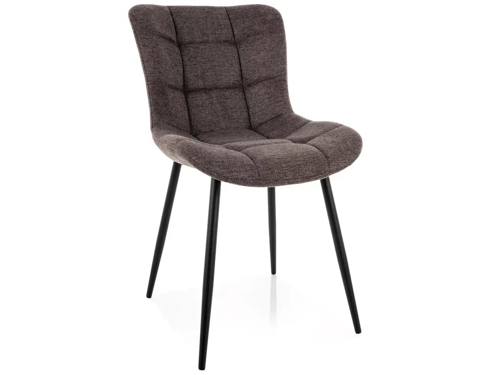 Set 2 Scaune din Stofa Maro si Metal Negru H82xL47xA62cm Julia