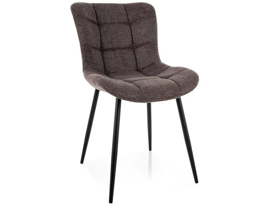 Set 2 Scaune din Stofa Maro si Metal Negru H82xL47xA62cm Julia
