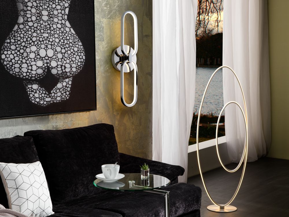 Aplica de perete reglabila din Metal Argintiu cu LED L50x8xH13cm Colette