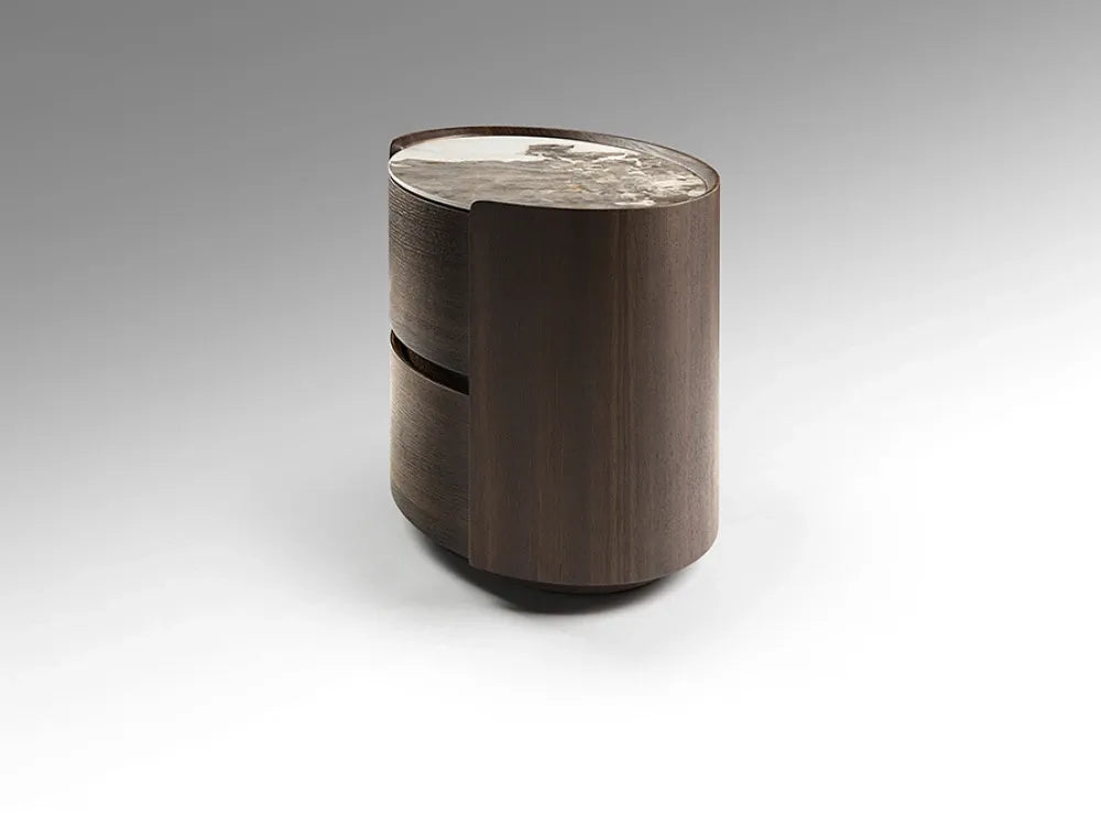 Noptiera din Placaj Maro inchis si Portelan Multicolor L60xH48cm Enoc