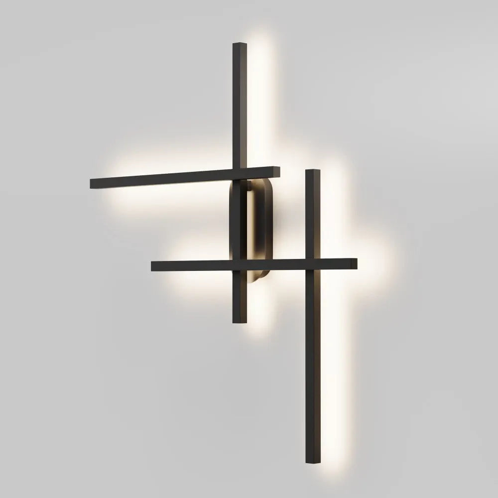 Aplica perete din Aluminiu Negru H78xL9.5cm Halo