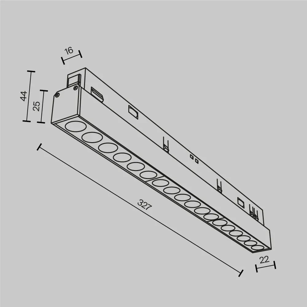 Spot pentru sina Exility din Aluminiu Negru H4.4xL32.7cm 18W 1110lm 2700k Points