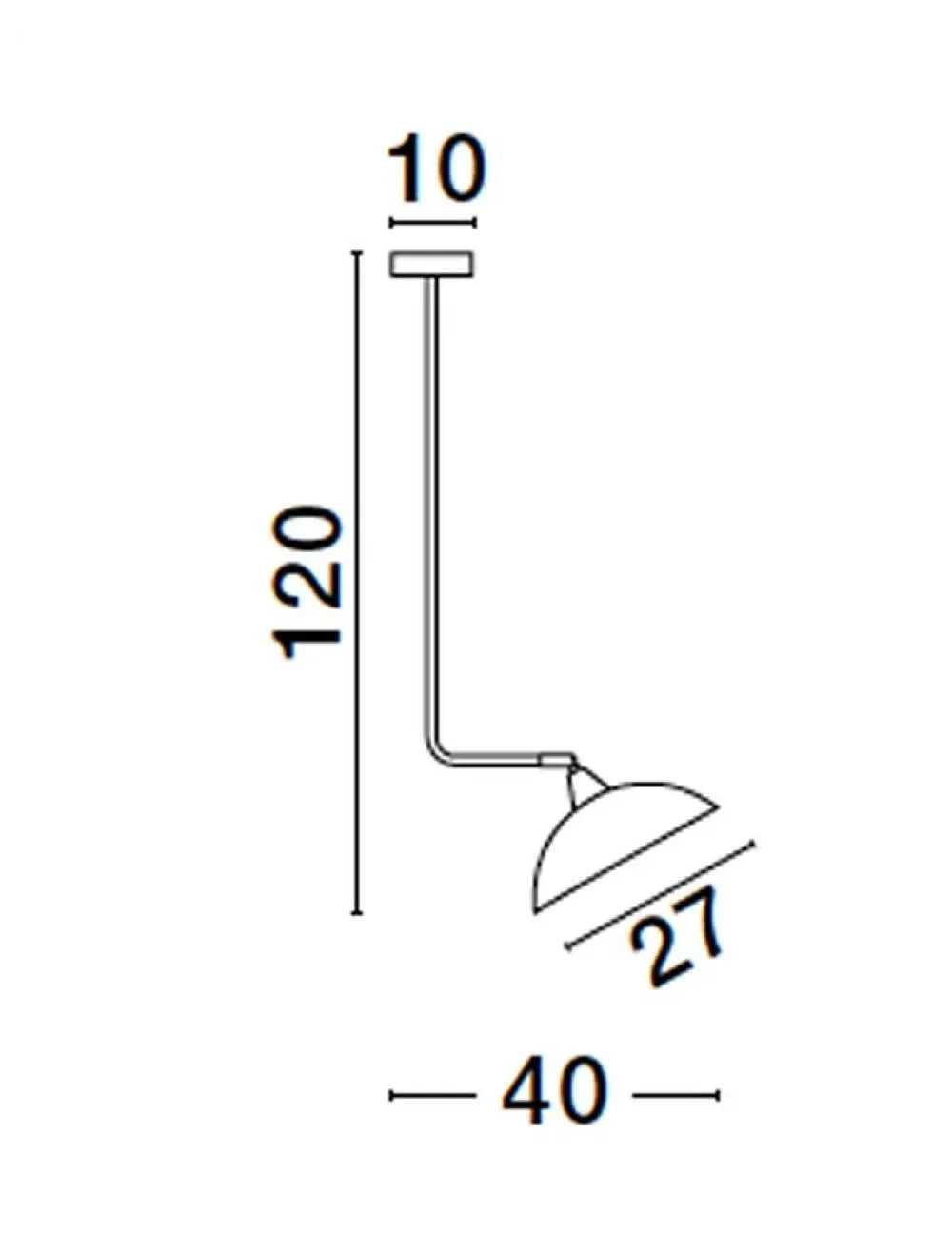 Pendul din Metal Negru/Auriu H120xL40cm IP20 MIRBA