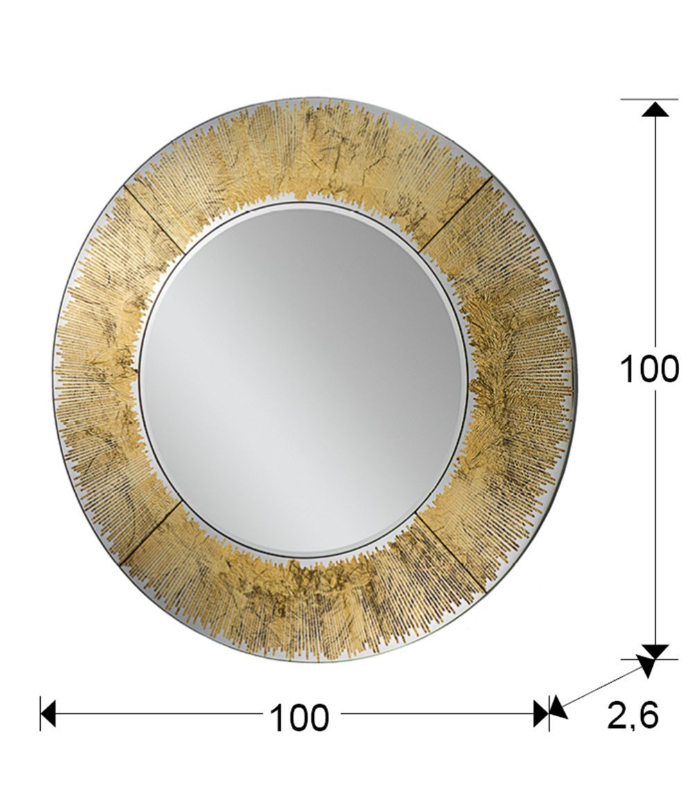 Oglinda Rotunda cu rama din Oglinda Auriu Aurora D100cm