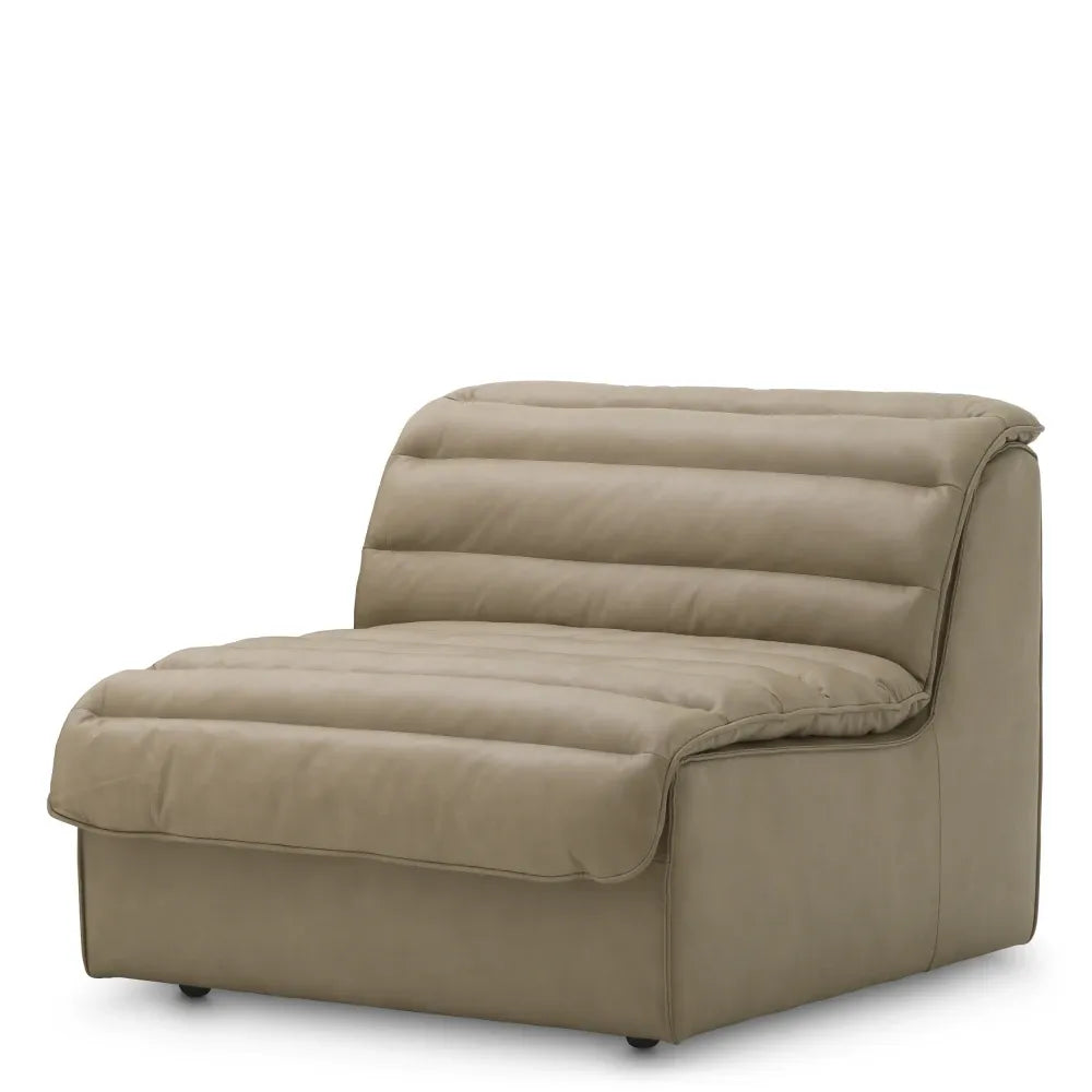 Modul centru tapitat cu Piele Bej L92xA106xH79cm Dunemore Eichholtz