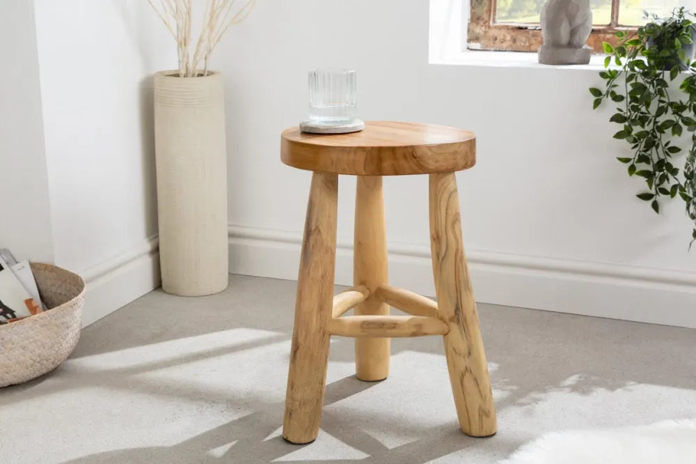 Taburet din Lemn de tec Maro H45xL30cm Bali