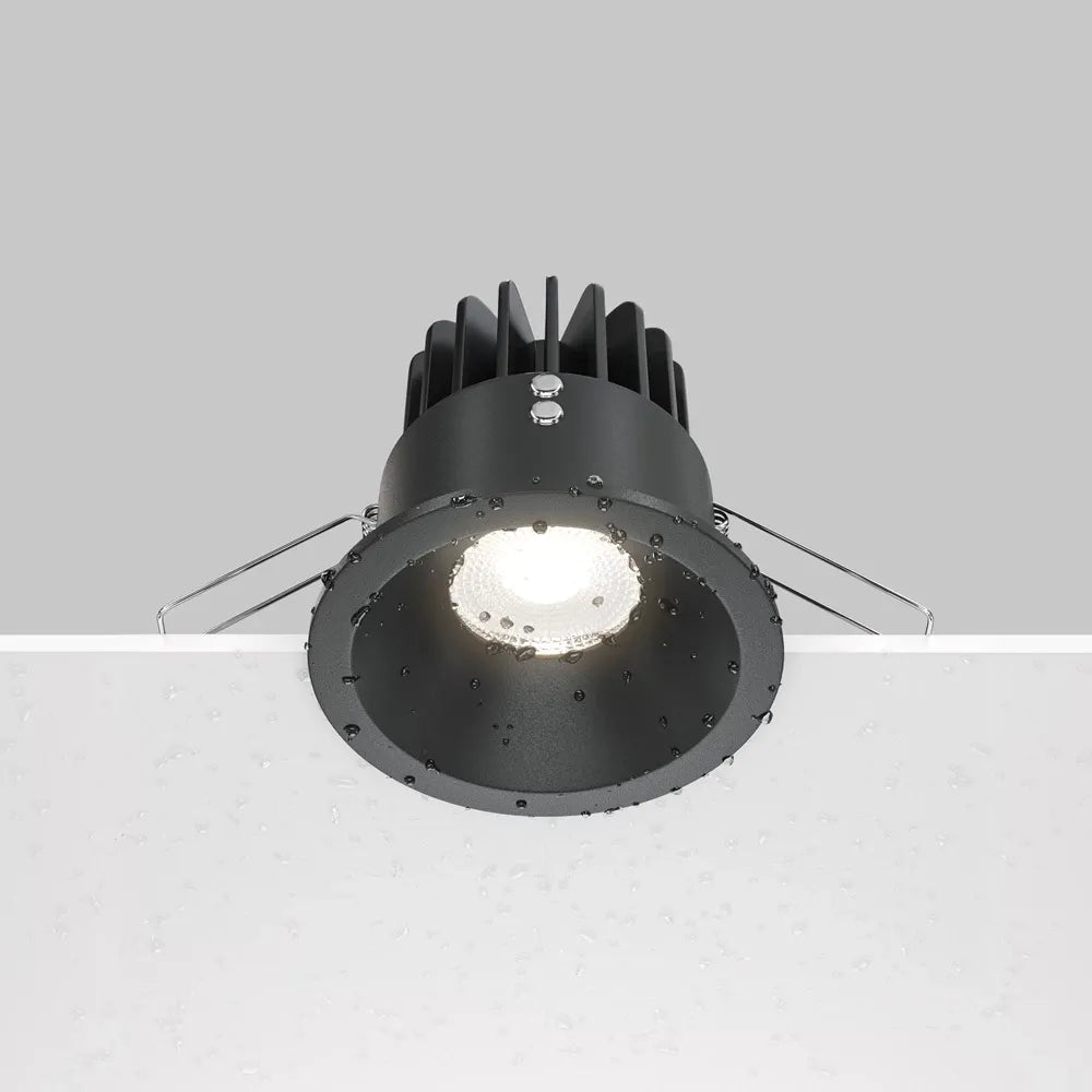 Spot incastrat rotund din Aluminiu Negru H8.5xD8.5cm IP 65 12W 970lm 4000k Zoom