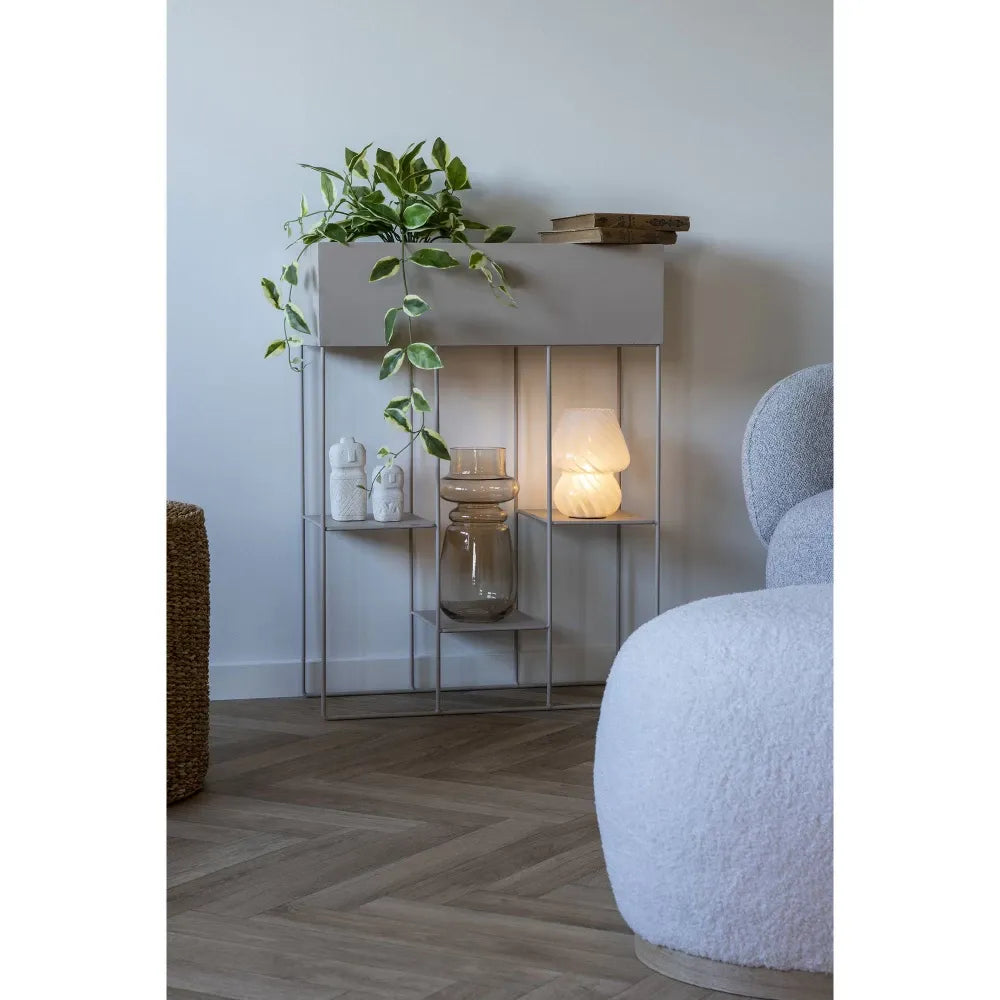 Ghiveci cu etajera din Metal Bej H80xL60cm Rabo