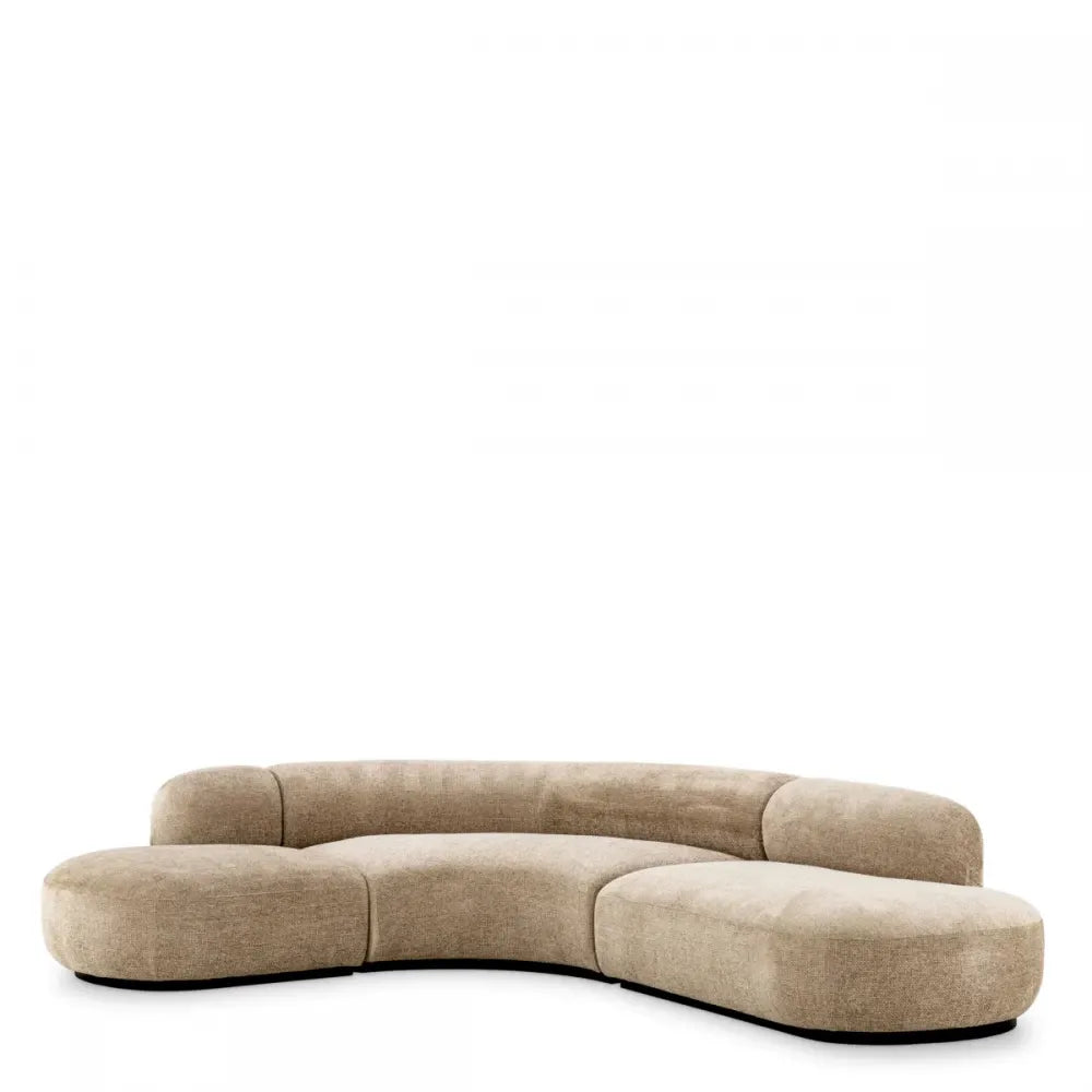 Canapea fixa de 3 locuri tapitata cu Stofa Lyssa Bej L300x257cm Bjorn L Eichholtz
