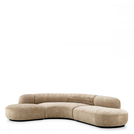Canapea fixa de 3 locuri tapitata cu Stofa Lyssa Bej L300x257cm Bjorn L Eichholtz