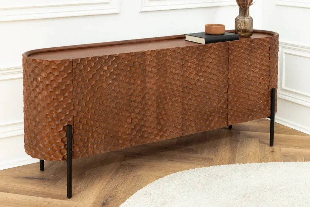 Comoda din Lemn de mango Maro si Metal Negru L177xH76cm ADLON