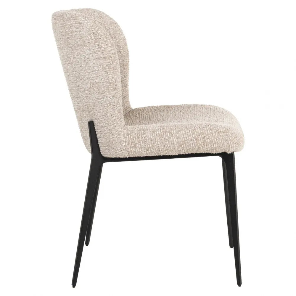 Scaun din Stofa Bej deschis si Metal Negru L51xH83.5cm Sergio Richmond interiors