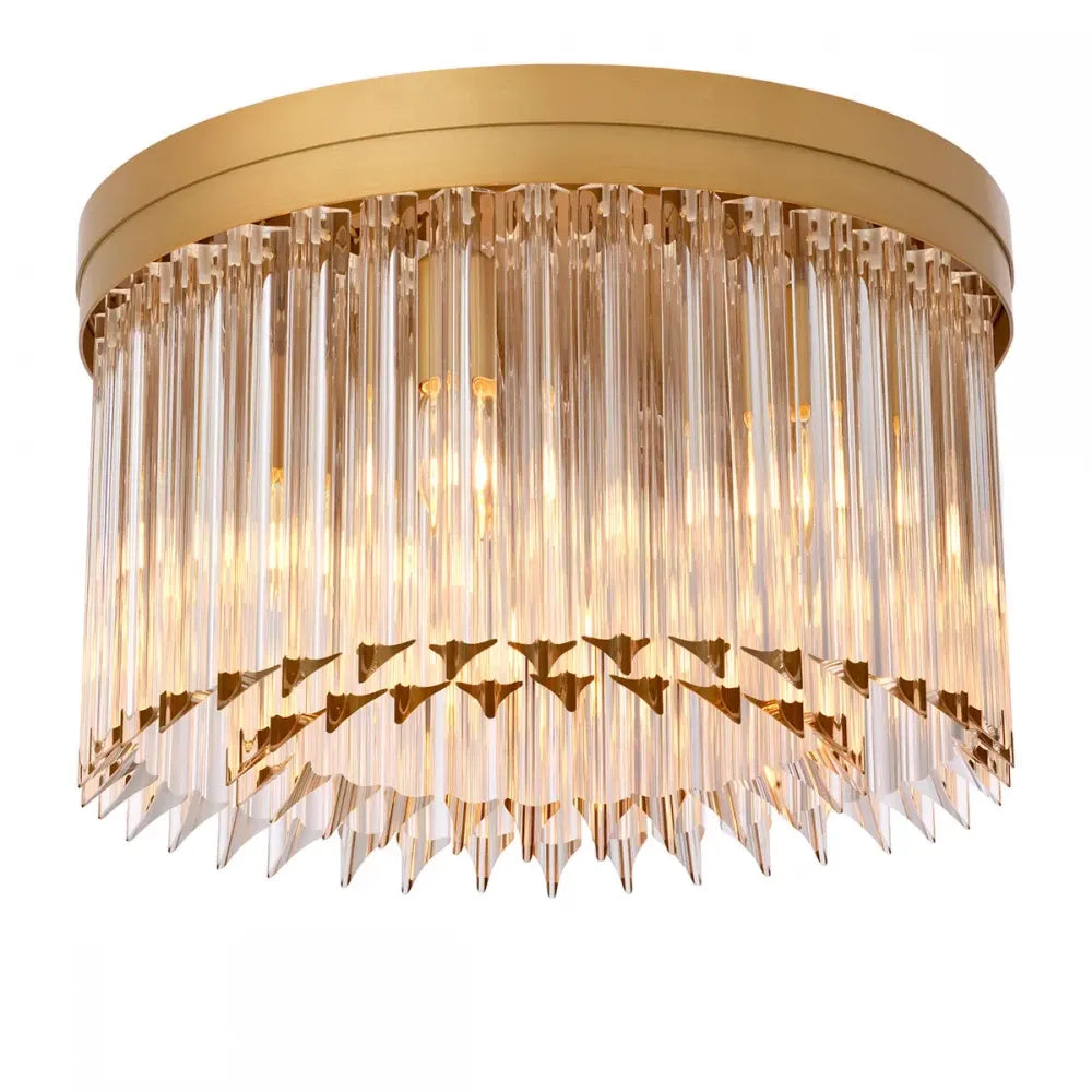 Plafoniera din Metal Alama si Sticla Transparent H28xD45cm Evina Eichholtz