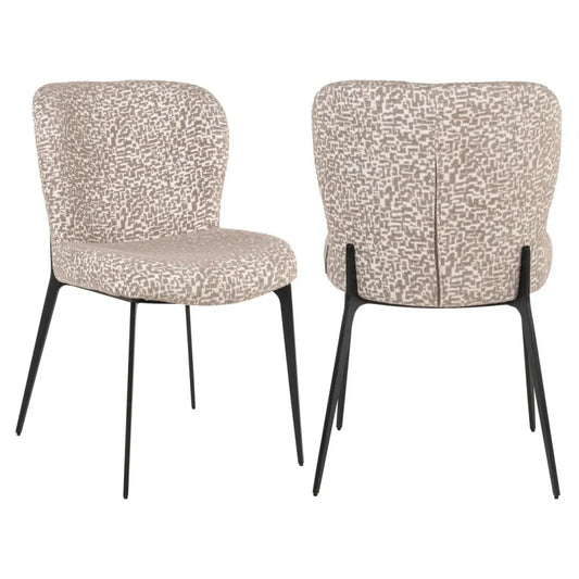 Scaun din Stofa Bej si Metal Negru L51xH83.5cm Sergio Richmond interiors