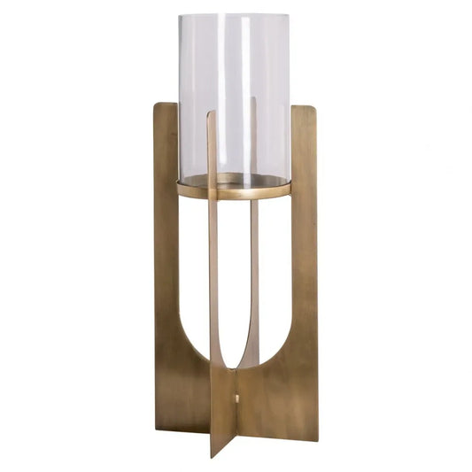 Suport lumanare din Metal/Sticla Auriu D19.5xH48cm Dalou L Richmond Interiors