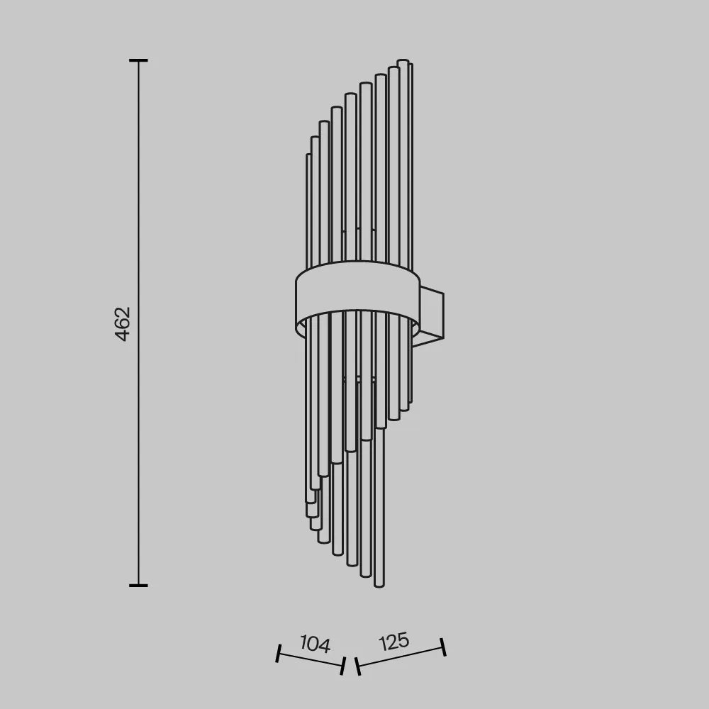 Aplica perete din Metal Auriu H46.2xL12.5cm Frame