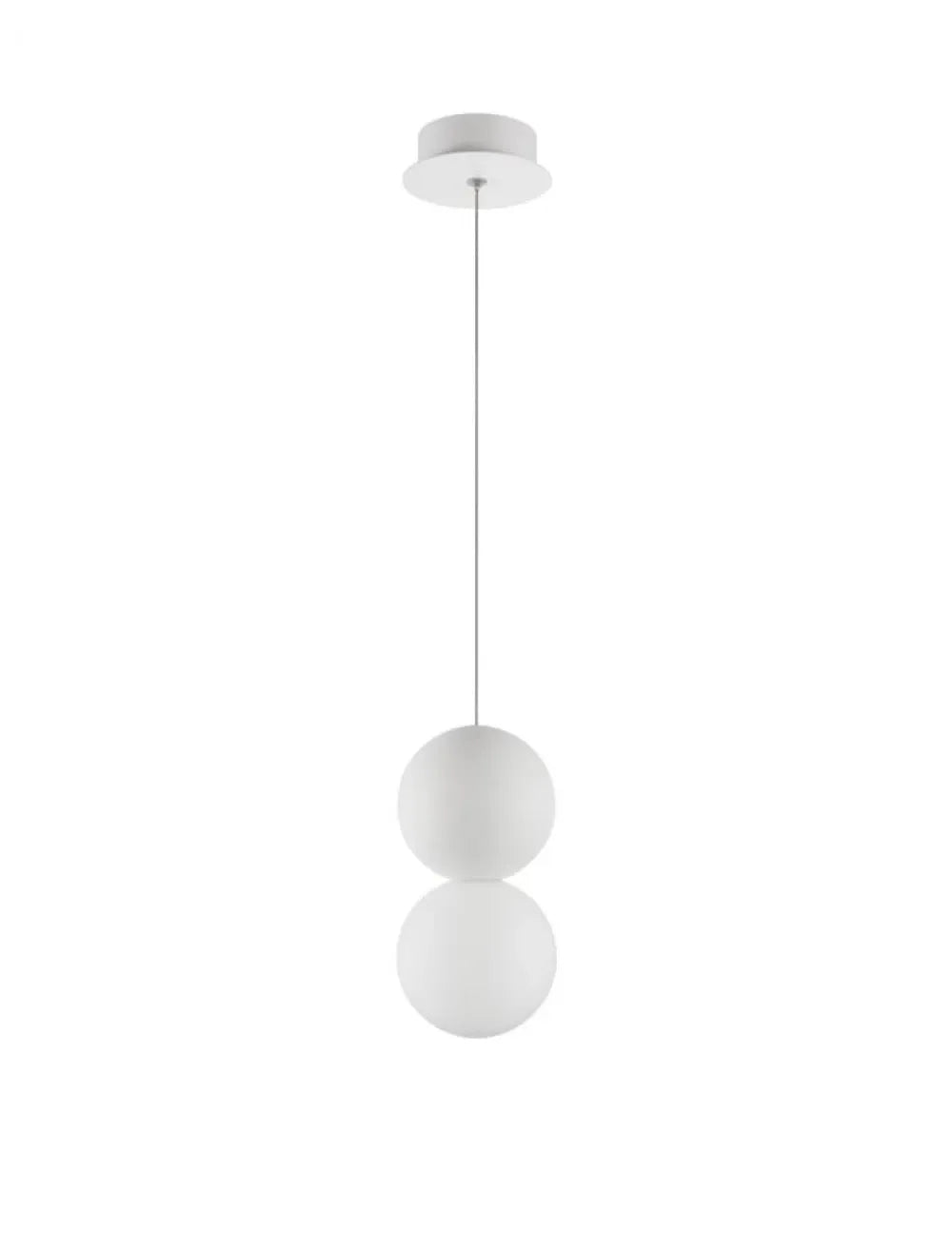 Pendul structura din Metal Alb si abajur din Sticla Alb H120xL10cm IP20 ZERO